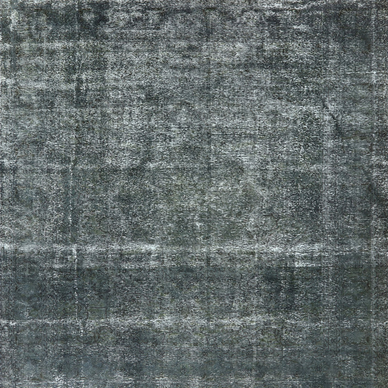 Tapis oriental noir / bleu, Carré 3 pi