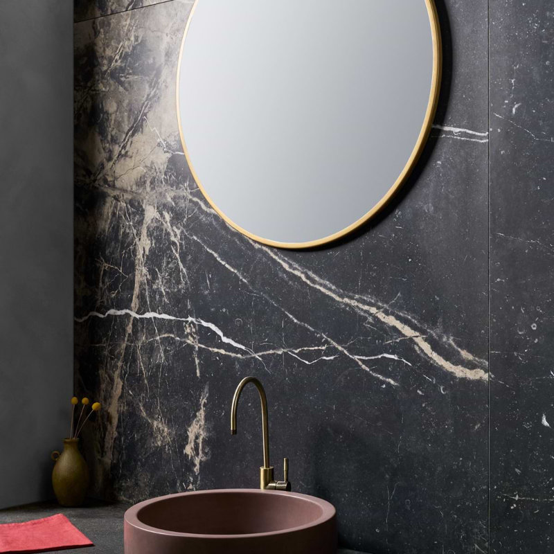 Autograph Arabescato 48X48 Marble Look Satin Porcelain Tile, Noir Sabbia