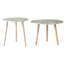 Tables d'appoint inspirées de la nature - 2 pièces, construction, plateau en cerisier peint en blanc et bleu, pour le salon, la chambre à coucher, le vestibule-592461531