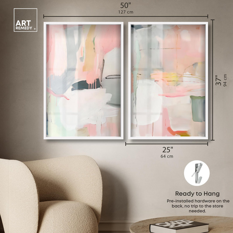 Oasis Minimalist Room Art , H 37 po x l 25 po, Blanc