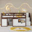 Lit de rangement avec cadre en bois aggloméré, chambre d'enfant moderne peu encombrante