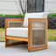 Chaise de patio en bois d'acacia avec coussins
