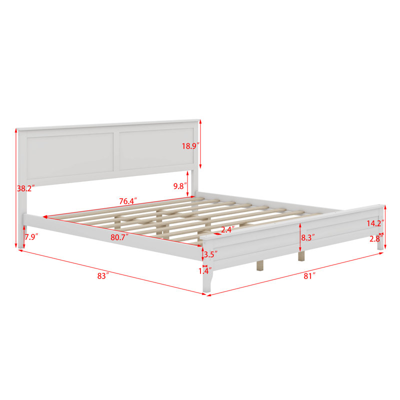 Lit plateforme Modern, Blanc, King