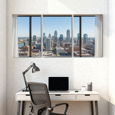 Ensemble de 3 impressions d'art sur toile, paysages et paysages urbains
