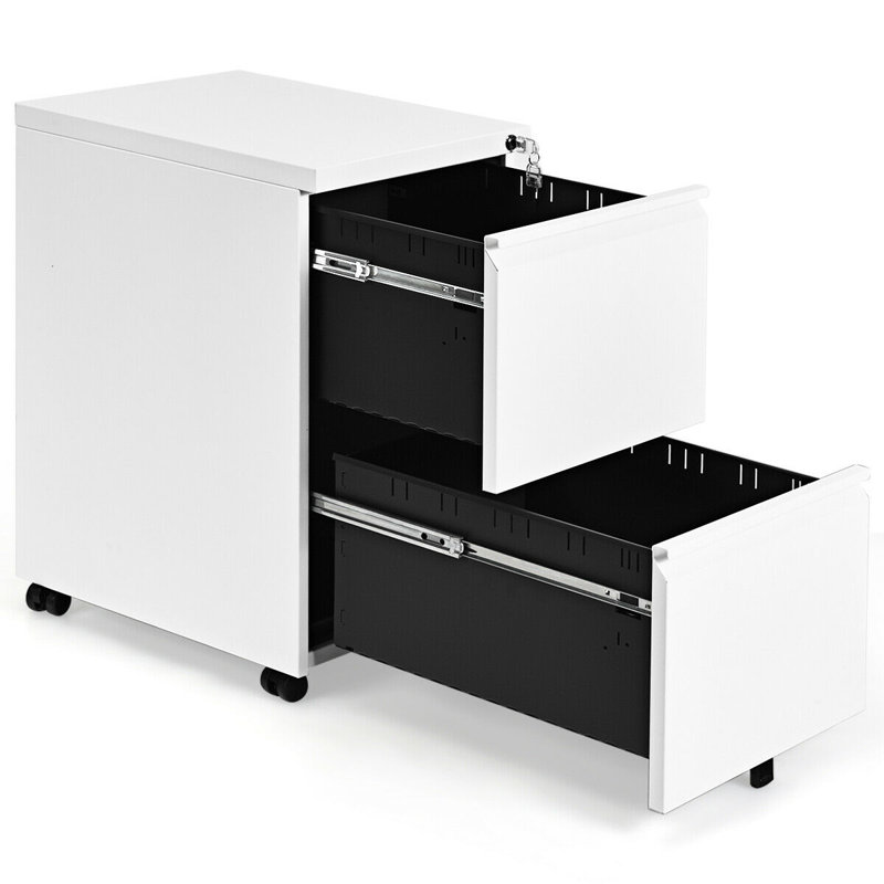 Zella 39 cm W 2 -Drawer Filing Cabinet, White