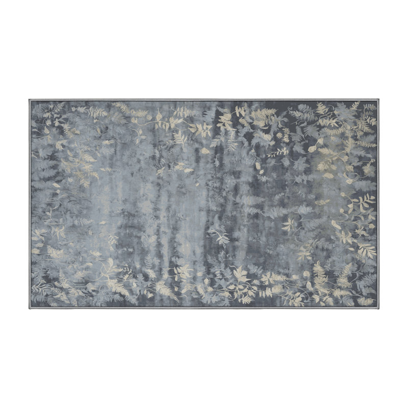 Tapis gris lavable à la machine, Rectangle 2 pi x 3 pi