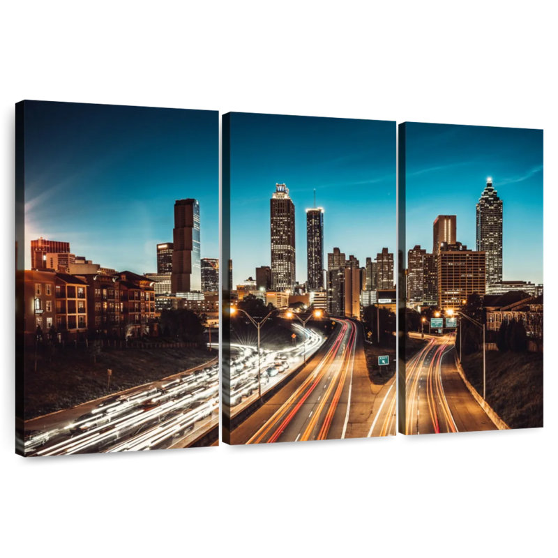 Sebbie Atlanta Night Skyline, 48" H x 74" W