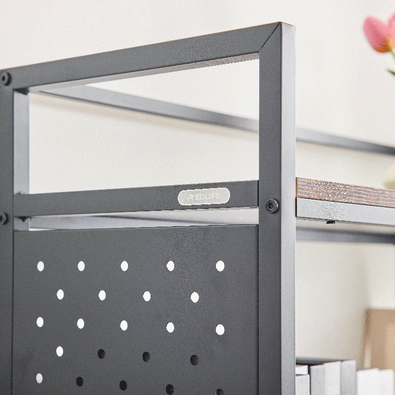 Bibliothèque industrielle 17 étages à 5 niveaux avec bibliothèque en bois et métal