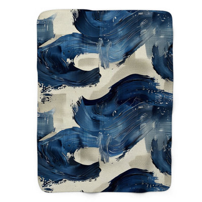 Blue Swipes - 1 Piece Premium Blanket