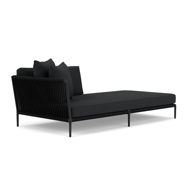 Otti Right Arm Sectional Chaise, Black, Noir