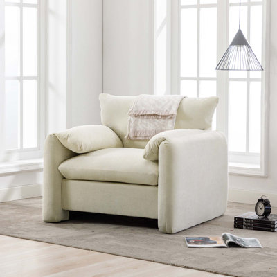 Fauteuil d'appoint simple en chenille de style moderne avec méridienne et canapé-lit pour salon, chambre à coucher