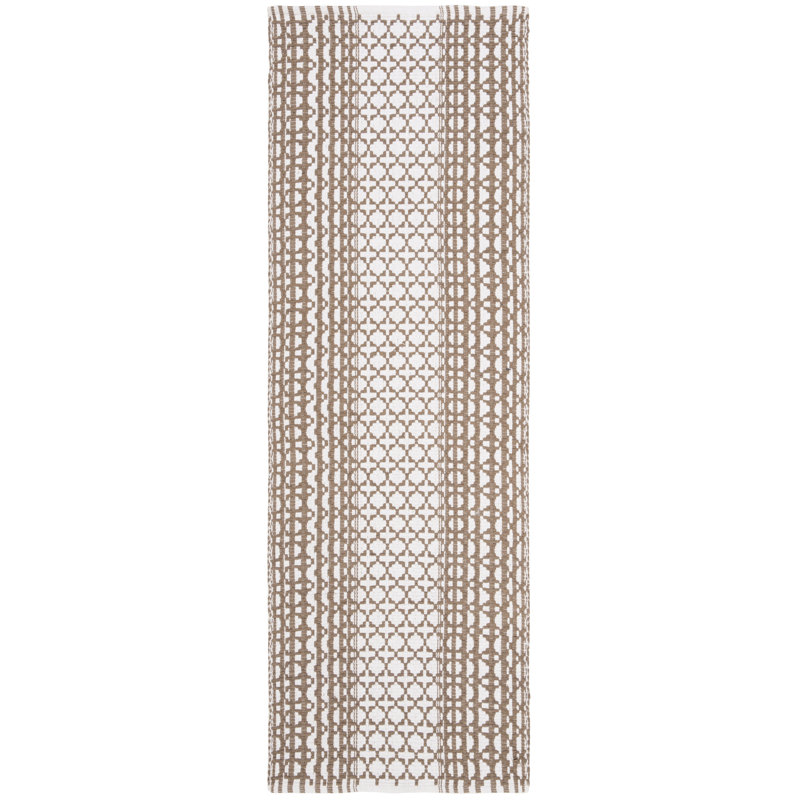 Tapis en coton tissé à la main Amaral, Tapis de couloir 2 pi 3 po x 7 pi