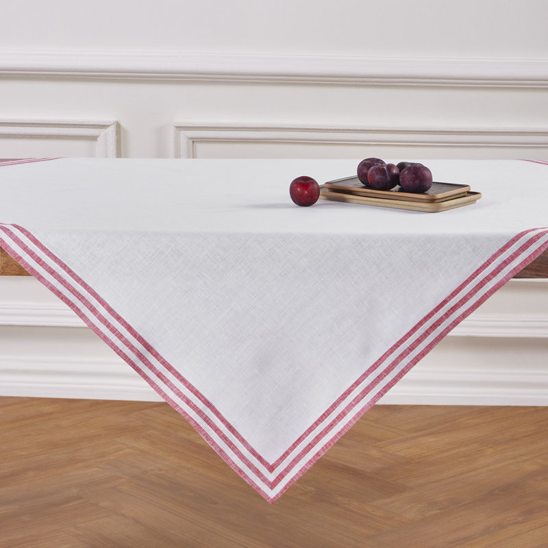 Mila - 100% Pure Linen Table Throw, Red