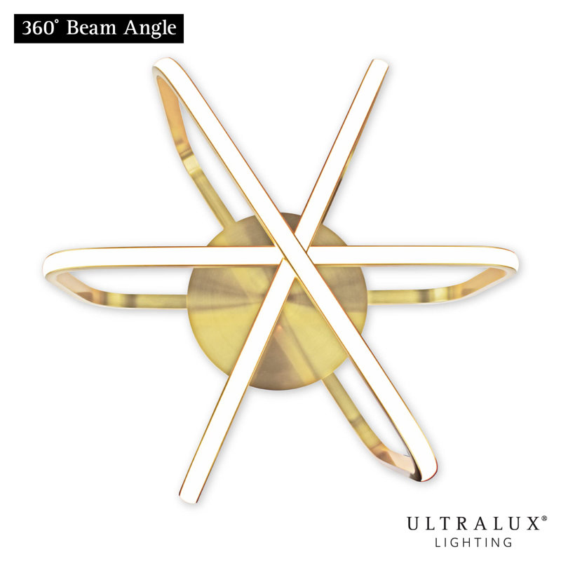 15 Inch Modern Atom Ceiling Light Fixtures, Bright And TRIAC Dimmable, 2050 Lumens 3000K, Integrated LED Light Fixture