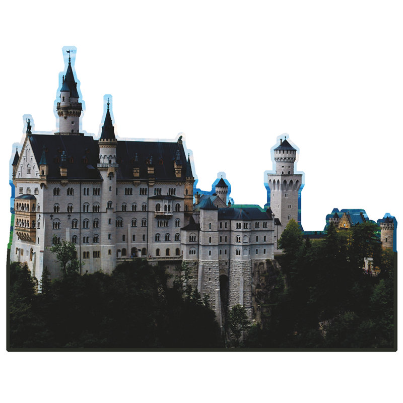 Château de Neuschwanstein, Allemagne, carton debout