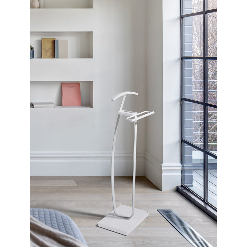 Solid Wood Freestanding Valet Stand, White