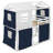 Twin Size Bunk Bed with Tent, Wood Kids Playhouse Loft Bed – Fun Treehouse Design for Bedroom, Blue+White-1218984551
