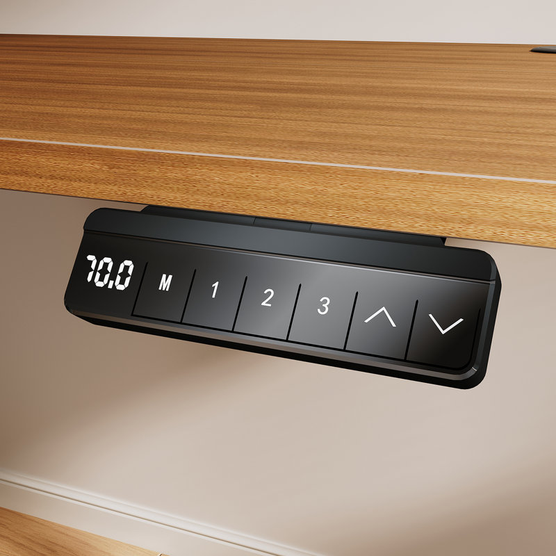 140Cm W Height Adjustable Rectangular Standing Desk, Dark Walnut