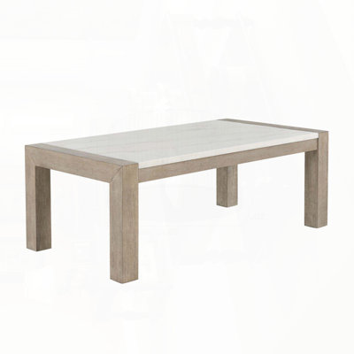 Table basse à plateau en marbre avec base à 4 pieds et finition beige