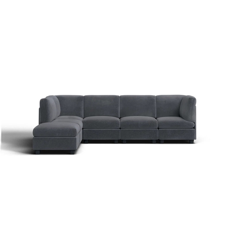 Polyester Upholstered Modular Sectional, Dark Gray