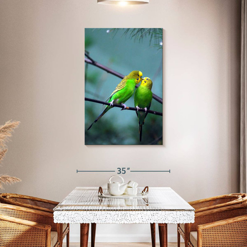 Brampt Kissing Parakeets, 45" H x 30" W