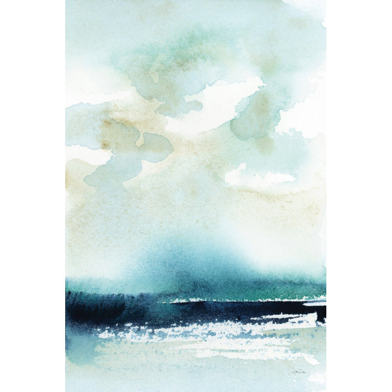 Seascape by Katrina Pete - Painting Print, 76cm H x 51cm W, Black Floater Framed
