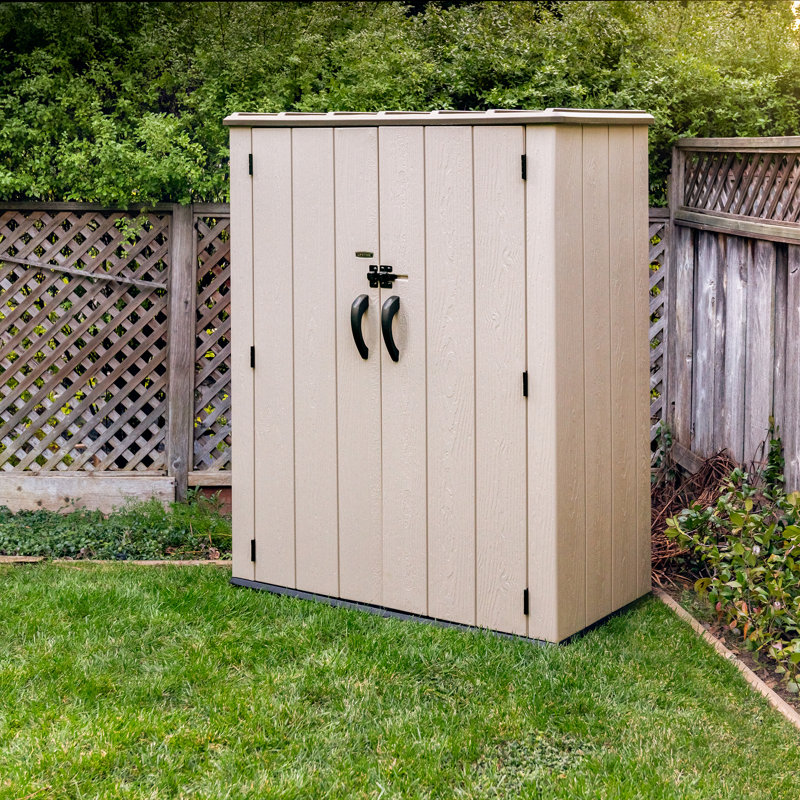 53 Cubic Feet High-Density Polyethylene (Plastic) Steel Reinforced Outdoor Storage Shed