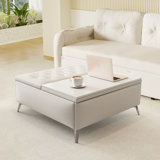 35 Inch Wide Square Storage Benches Coffee Table