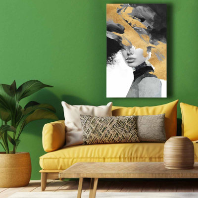 «Golden Brush», art abstrait sur toile, femme