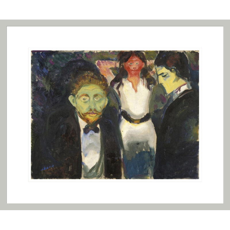 «Jealousy» par Edvard Munch - impression giclée encadrée, 17.75" H x 21.42" W