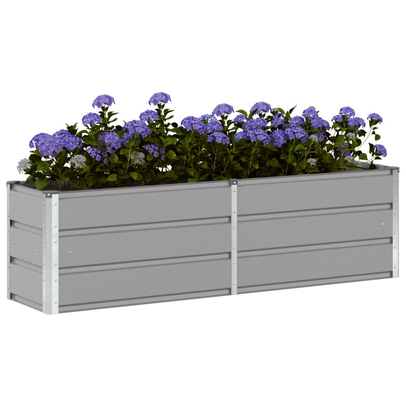 Raised Garden Bed, Light Grey, 45cm H x 160cm W x 40cm D