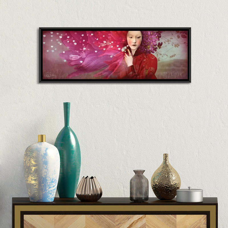 Éléments par Catrin Welz-Stein - impression d'art graphique panoramique, Toile avec cadre noir, H 12 po x l 36 po x 1,5 po