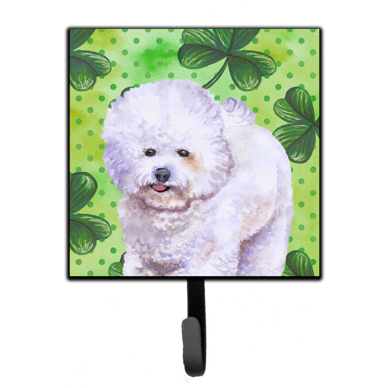 Organisateur de clés murales avec crochets clés st patrick terrier st patrick Markle, Bichon frisé, Blanc / Vert