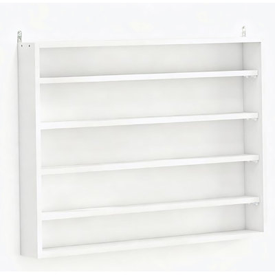 Vitrine murale à 5 niveaux avec portes en verre et tablettes réglables pour objets de collection et décor