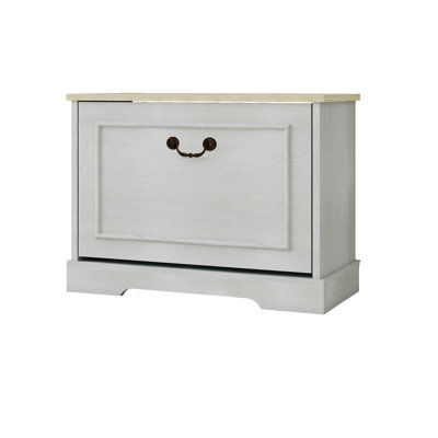 Shoe Storage Bench with 1 Flip Drawer and Adjustable Shelf