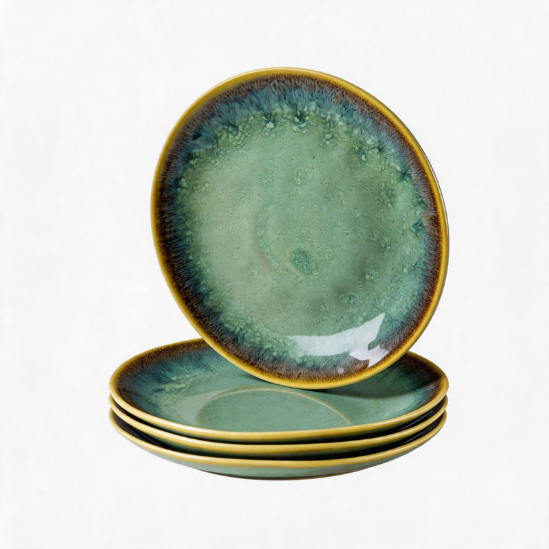 Ensemble de 4 assiettes à salade en porcelaine réfractaire 8,5 pouces