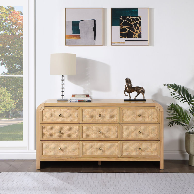 Aerik 60'' W 9 - Drawer Dresser, Natural