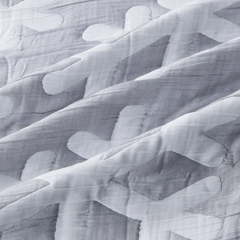 Ensemble de courtepointe réversible flocon de neige, Gris / flocons de neige blancs