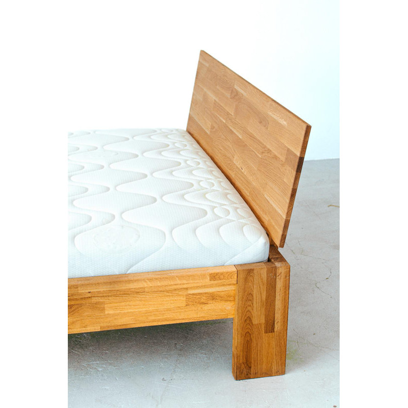 Daezon Solid Wood Bed, European Double (140 x 200cm), Brown