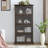 4 Tier Glass Display Cabinet Storage, Curio Cabinet With Flip Up Glass Doors, Collectors Showcase Toy Figure Organizers Rack, Bookcase-1360656020