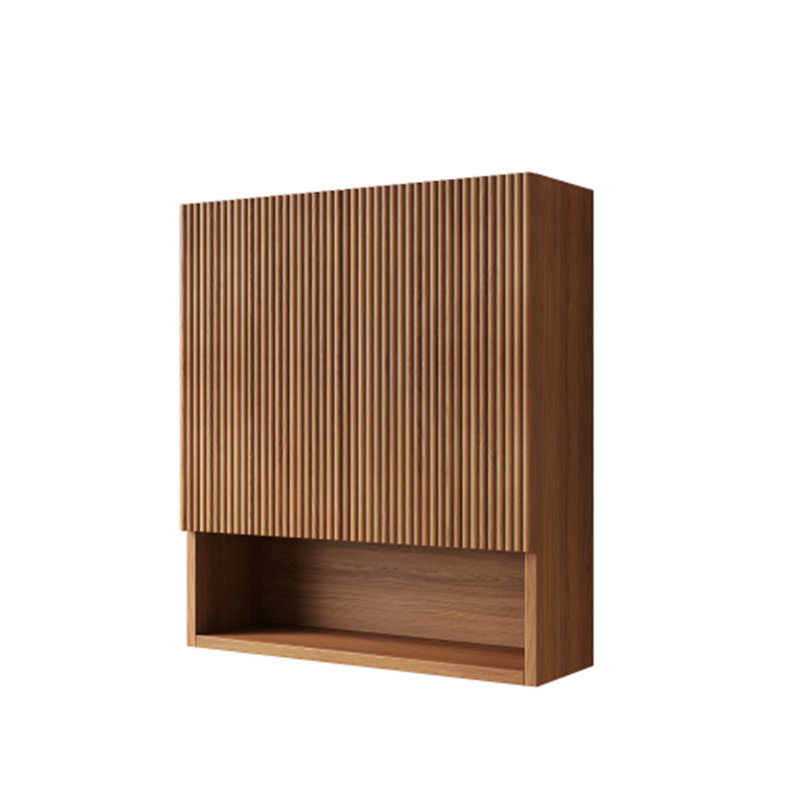 26" Wall-Mounted Striped Bathroom Cabinet, with Doors, Shelf and Open Storage Compartment Over The Toilet Storage Cabinet for Bathroom, Kitchen, Laundry Room