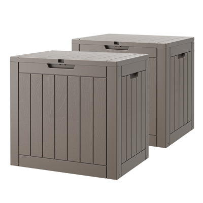 2-Pack 35 Gallon Deck Box – Weatherproof Outdoor Storage with Wheels & Lockable Lid