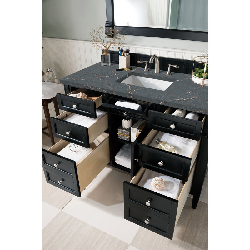Brittany 48'' W Single Vanity, Black Onyx, Parisien Bleu