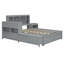 3 Drawers Platform Bed With Nightstand, Bookcase And Cabinet-1830323346