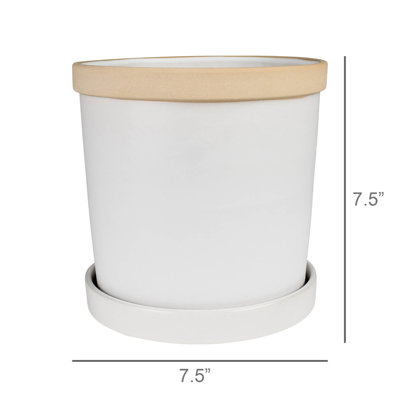June Cachepot With Saucer, Ceramic