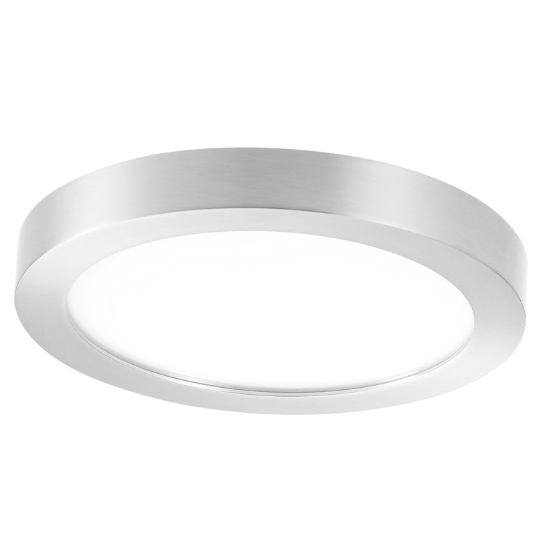 Corian Acrylic LED Flush Mount, Brushed Nickel, 1" H x 7.5" W x 7.5" D