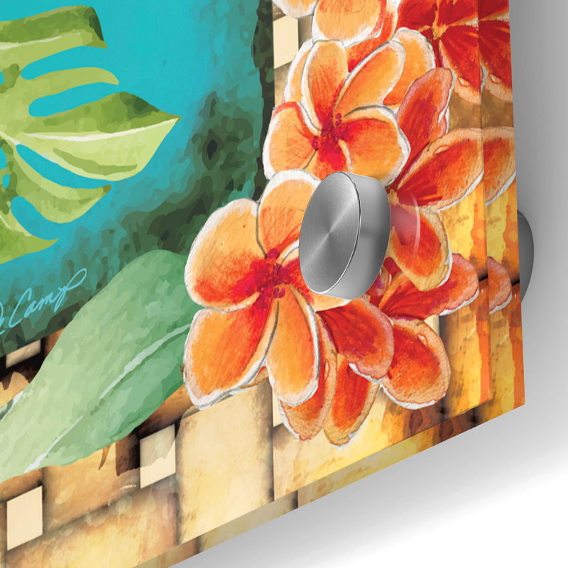  «Fleurs tropicales» par Nicole DeCamp, art mural en verre acrylique, 36 po x 36 po, H 36 po x l 36 po