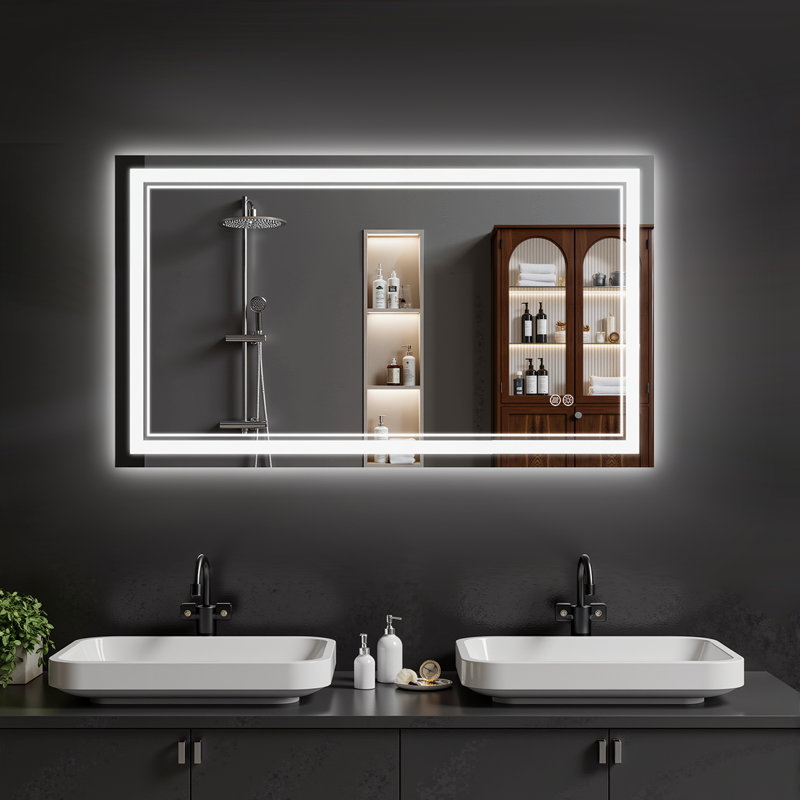 Chrisna UL Certified LED Bathroom Vanity Mirror, Front & Backlit, Anti-Fog Tempered Glass with 3-Year Warranty, 40"×24"