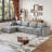 Compression Cloud Sofas, 134 Inch Corduroy Modular Modern Couch For Home