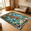 Tapis à motif floral léopard tropical à motif animalier 1pc pour le salon, doux et confortable, adapté à toutes les saisons, facile à entretenir, lavable à la machine, tapis de dessous de table convenant à la table à manger, au vestibule, à la chambre à coucher,